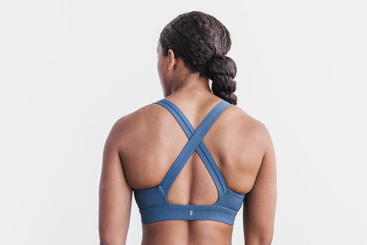 Nobull Pace Women's Sports Bras Blue | Australia (VA6173)